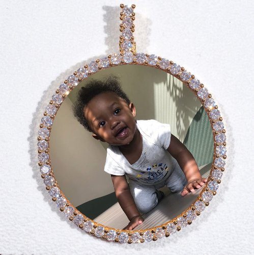 LARGE 3D CIRCLE CUSTOM PICTURE PENDANT