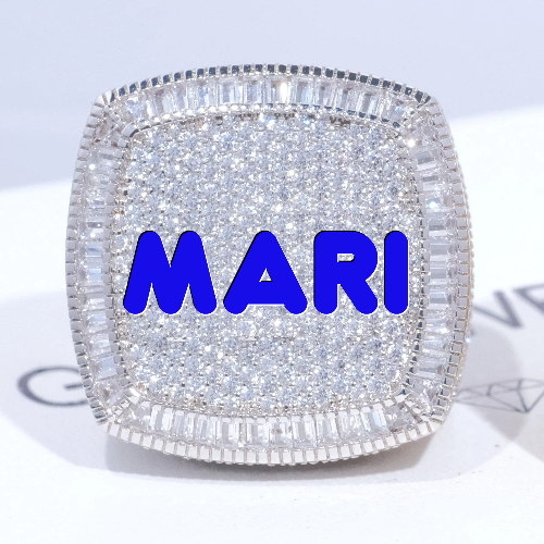 CUSTOM LETTER 3D ICED RING