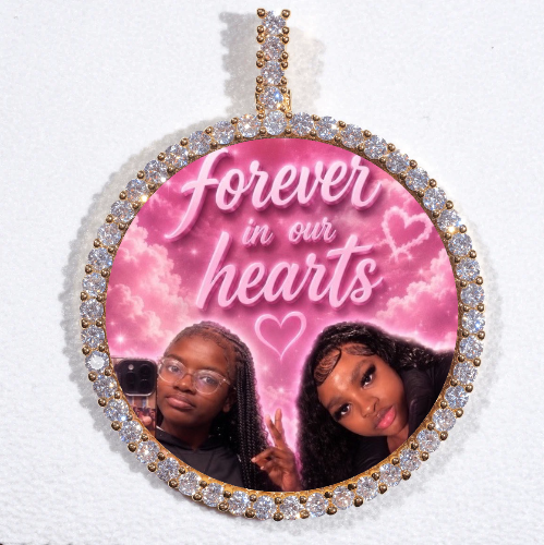 LARGE 3D CIRCLE CUSTOM PICTURE PENDANT