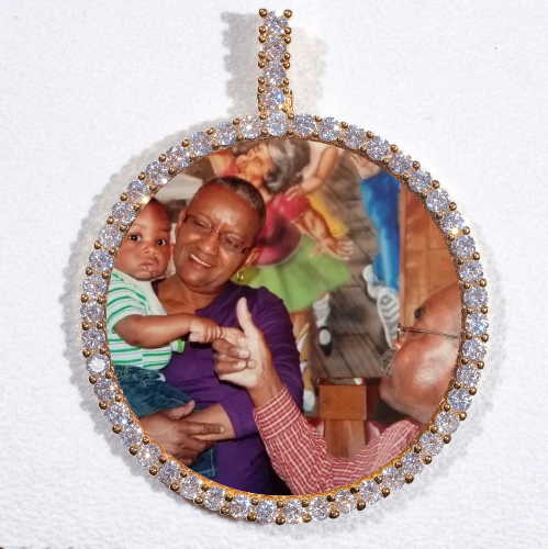 LARGE 3D CIRCLE CUSTOM PICTURE PENDANT