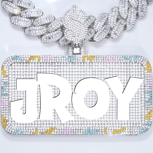 CUSTOM LETTER NECKLACE 3D COLORFUL SQUARE