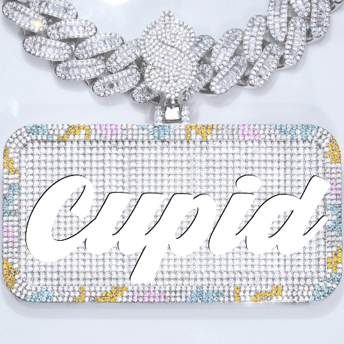 CUSTOM LETTER NECKLACE 3D COLORFUL SQUARE