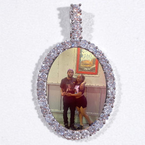Large 3D Oval Custom Picture Pendant