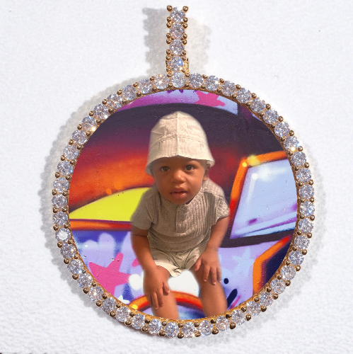 LARGE 3D CIRCLE CUSTOM PICTURE PENDANT
