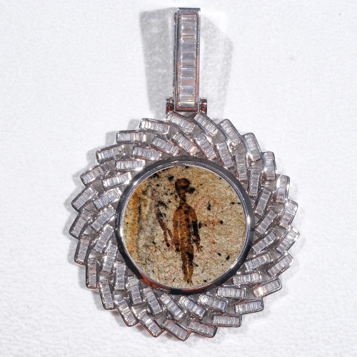 Large 3D Baguette Custom Picture Pendant
