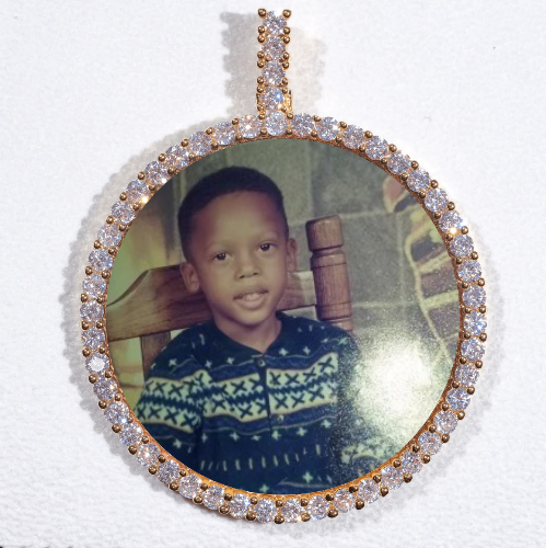LARGE 3D CIRCLE CUSTOM PICTURE PENDANT