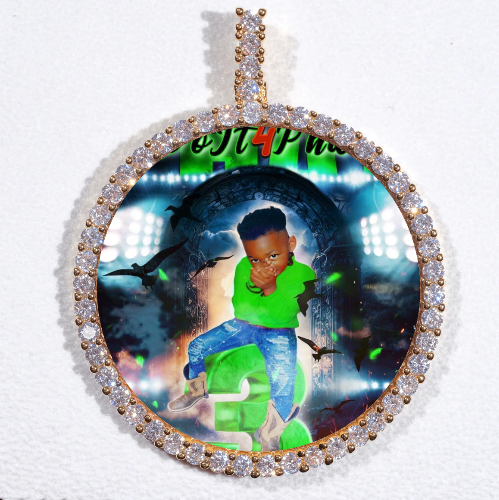 LARGE 3D CIRCLE CUSTOM PICTURE PENDANT
