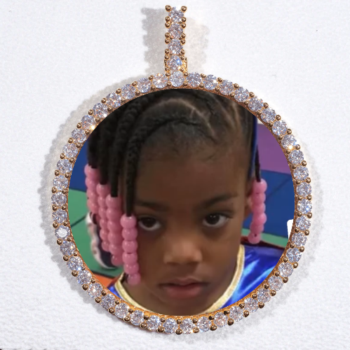LARGE 3D CIRCLE CUSTOM PICTURE PENDANT