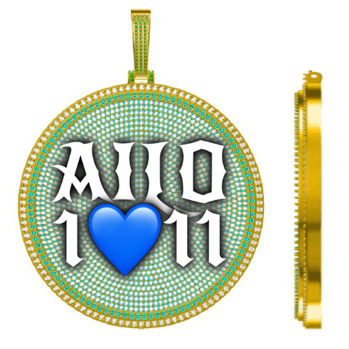 CUSTOM LETTER NECKLACE 3D BIG DISC