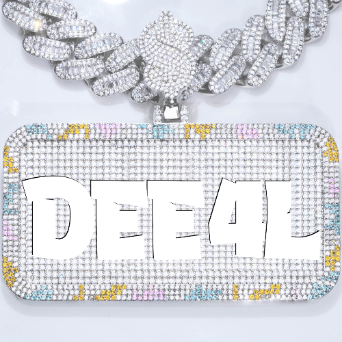 CUSTOM LETTER NECKLACE 3D COLORFUL SQUARE