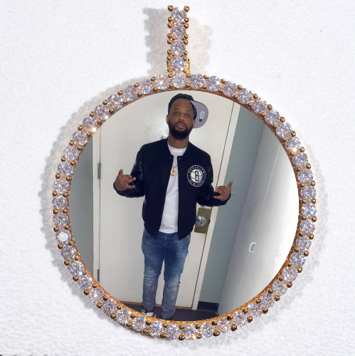 LARGE 3D CIRCLE CUSTOM PICTURE PENDANT