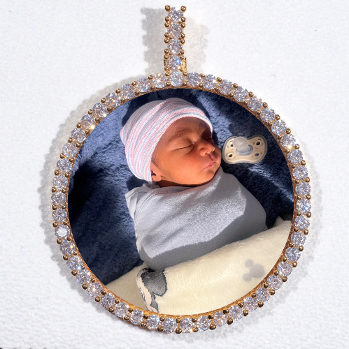 LARGE 3D CIRCLE CUSTOM PICTURE PENDANT
