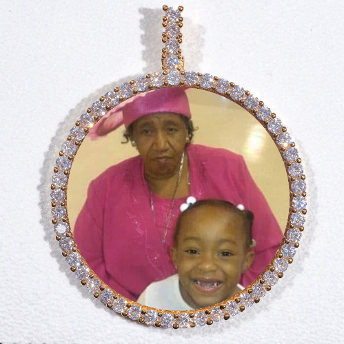 LARGE 3D CIRCLE CUSTOM PICTURE PENDANT