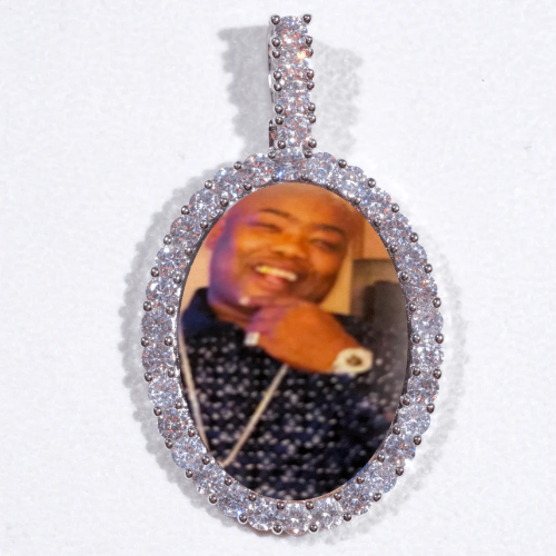 Large 3D Oval Custom Picture Pendant