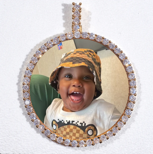 LARGE 3D CIRCLE CUSTOM PICTURE PENDANT