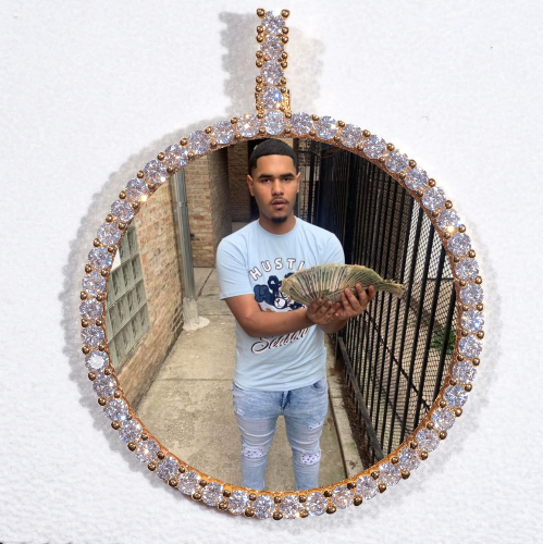 LARGE 3D CIRCLE CUSTOM PICTURE PENDANT