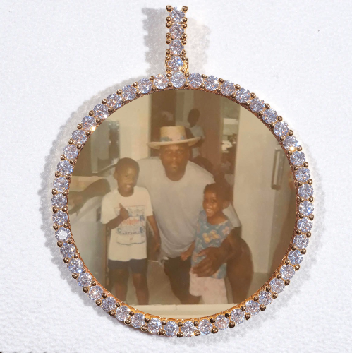 LARGE 3D CIRCLE CUSTOM PICTURE PENDANT