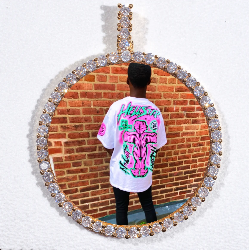 LARGE 3D CIRCLE CUSTOM PICTURE PENDANT