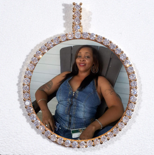 LARGE 3D CIRCLE CUSTOM PICTURE PENDANT