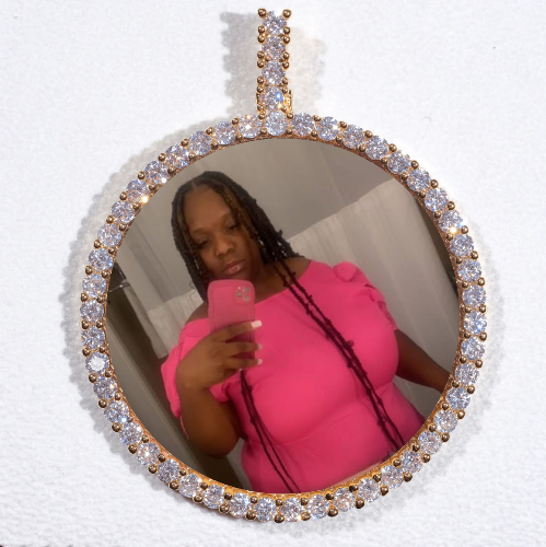 LARGE 3D CIRCLE CUSTOM PICTURE PENDANT