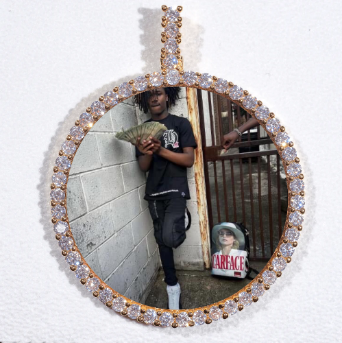 LARGE 3D CIRCLE CUSTOM PICTURE PENDANT
