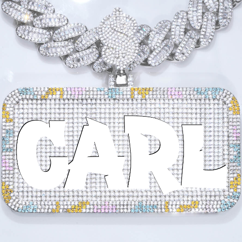 CUSTOM LETTER NECKLACE 3D COLORFUL SQUARE