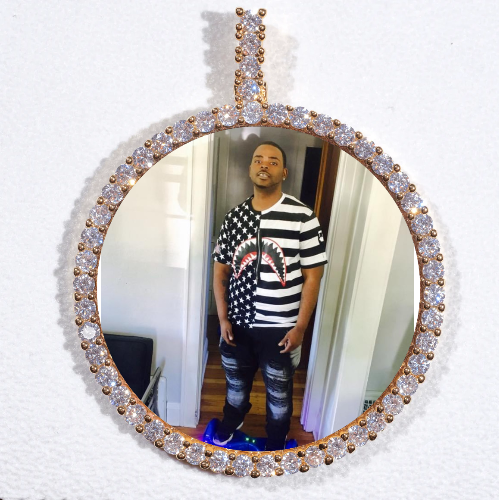 LARGE 3D CIRCLE CUSTOM PICTURE PENDANT