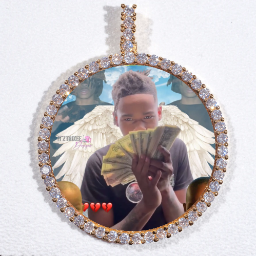 LARGE 3D CIRCLE CUSTOM PICTURE PENDANT