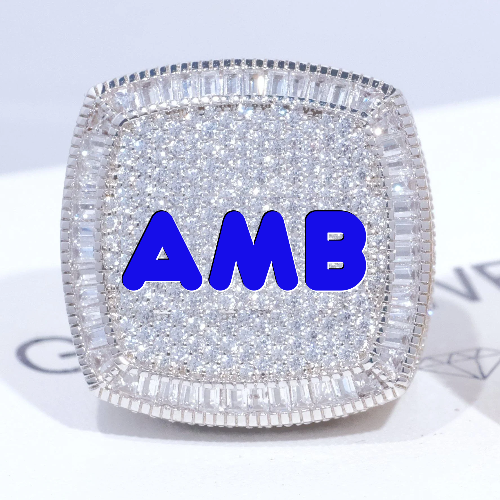 CUSTOM LETTER 3D ICED RING