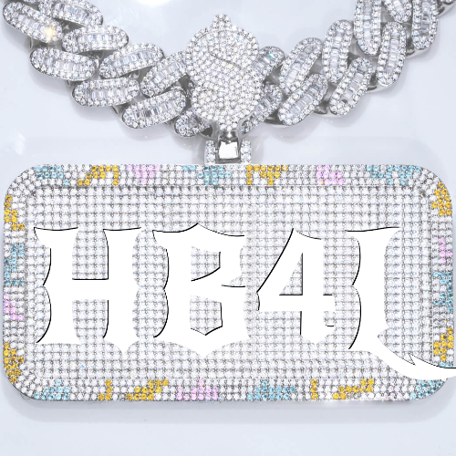 CUSTOM LETTER NECKLACE 3D COLORFUL SQUARE