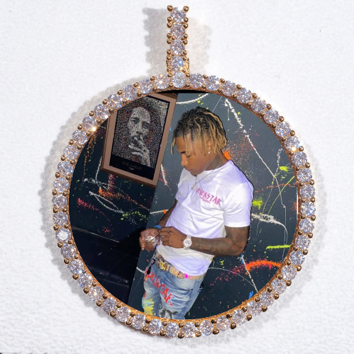 LARGE 3D CIRCLE CUSTOM PICTURE PENDANT