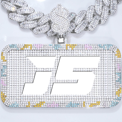 CUSTOM LETTER NECKLACE 3D COLORFUL SQUARE