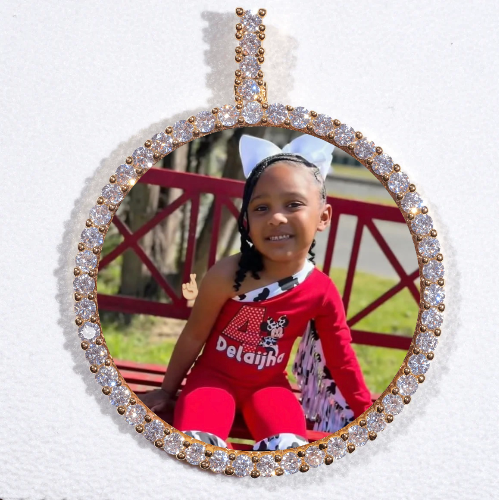 LARGE 3D CIRCLE CUSTOM PICTURE PENDANT