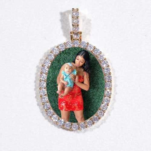 3D Oval Custom Picture Pendant