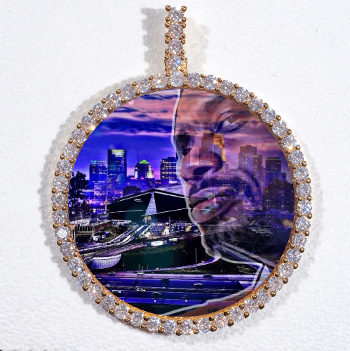 LARGE 3D CIRCLE CUSTOM PICTURE PENDANT