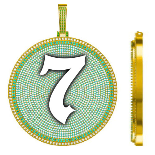 CUSTOM LETTER NECKLACE 3D BIG DISC