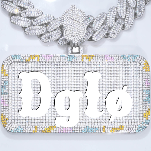CUSTOM LETTER NECKLACE 3D COLORFUL SQUARE
