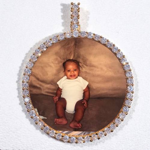 LARGE 3D CIRCLE CUSTOM PICTURE PENDANT