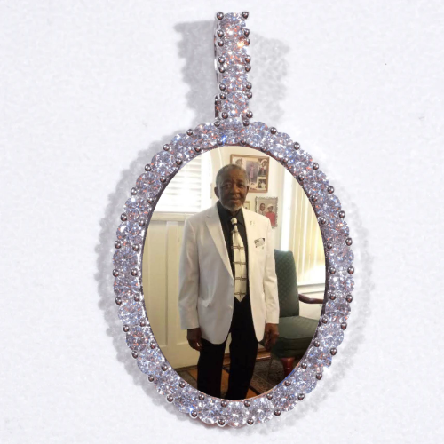 Large 3D Oval Custom Picture Pendant