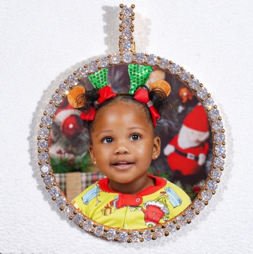LARGE 3D CIRCLE CUSTOM PICTURE PENDANT