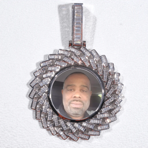 Large 3D Baguette Custom Picture Pendant