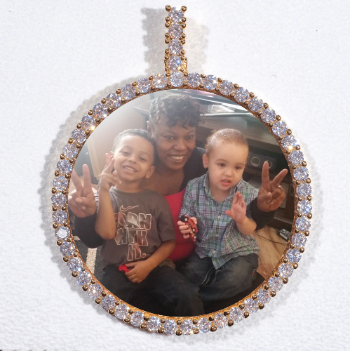 LARGE 3D CIRCLE CUSTOM PICTURE PENDANT