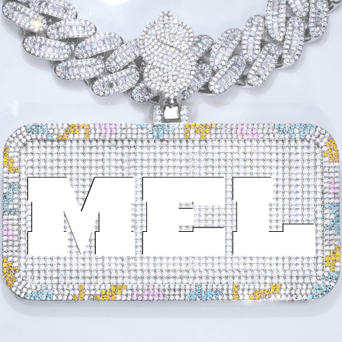 CUSTOM LETTER NECKLACE 3D COLORFUL SQUARE