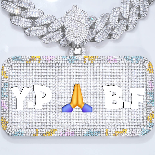 CUSTOM LETTER NECKLACE 3D COLORFUL SQUARE