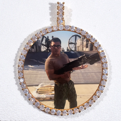 LARGE 3D CIRCLE CUSTOM PICTURE PENDANT