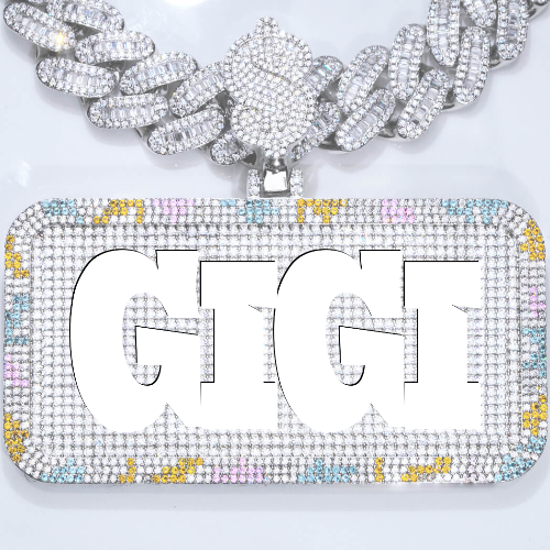 CUSTOM LETTER NECKLACE 3D COLORFUL SQUARE