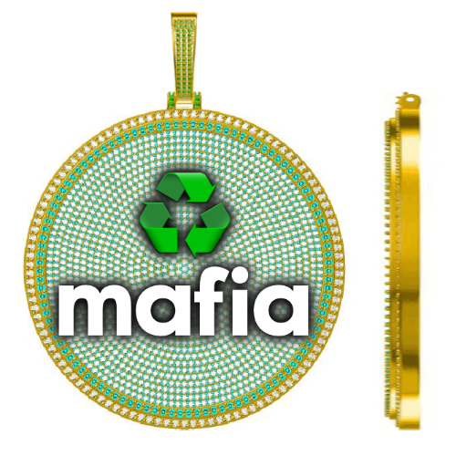 CUSTOM LETTER NECKLACE 3D BIG DISC