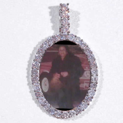 Large 3D Oval Custom Picture Pendant