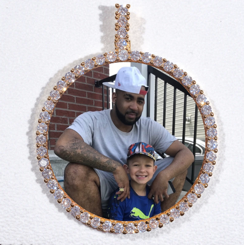 LARGE 3D CIRCLE CUSTOM PICTURE PENDANT