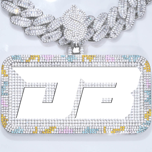 CUSTOM LETTER NECKLACE 3D COLORFUL SQUARE